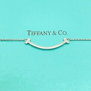 Tiffany & Co. Silver Diamond-Embellished Smile Necklace